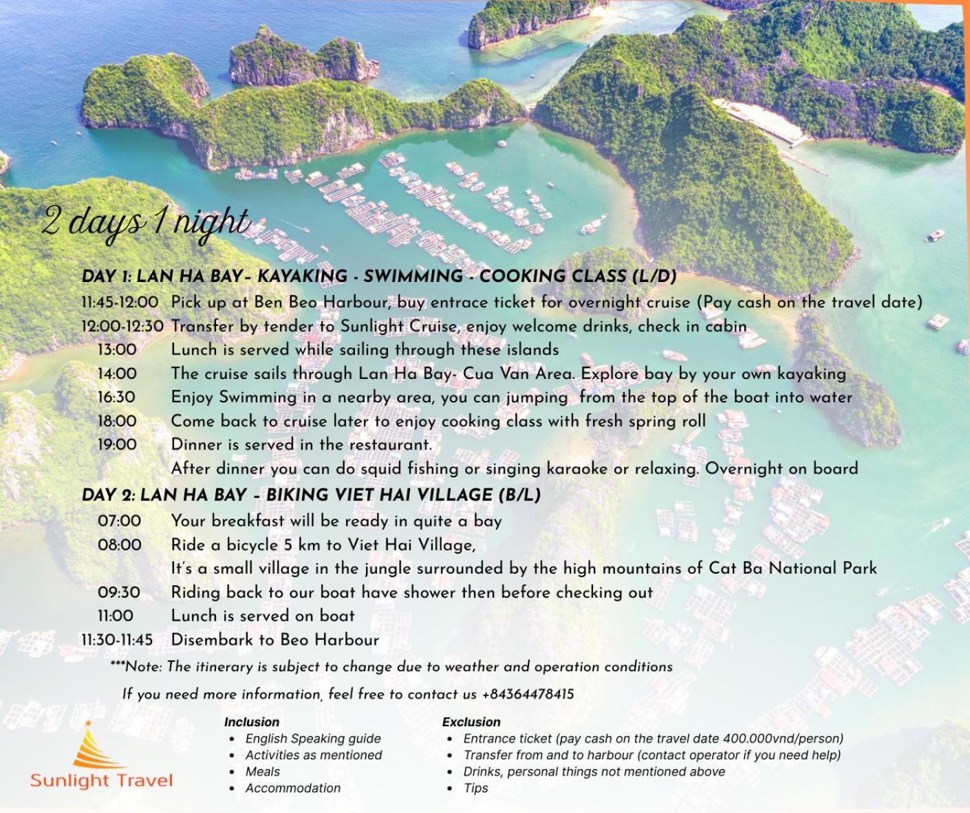 Sunlight Boutique Cruise - Cat Ba Island Hotell Ha Long Exteriör bild
